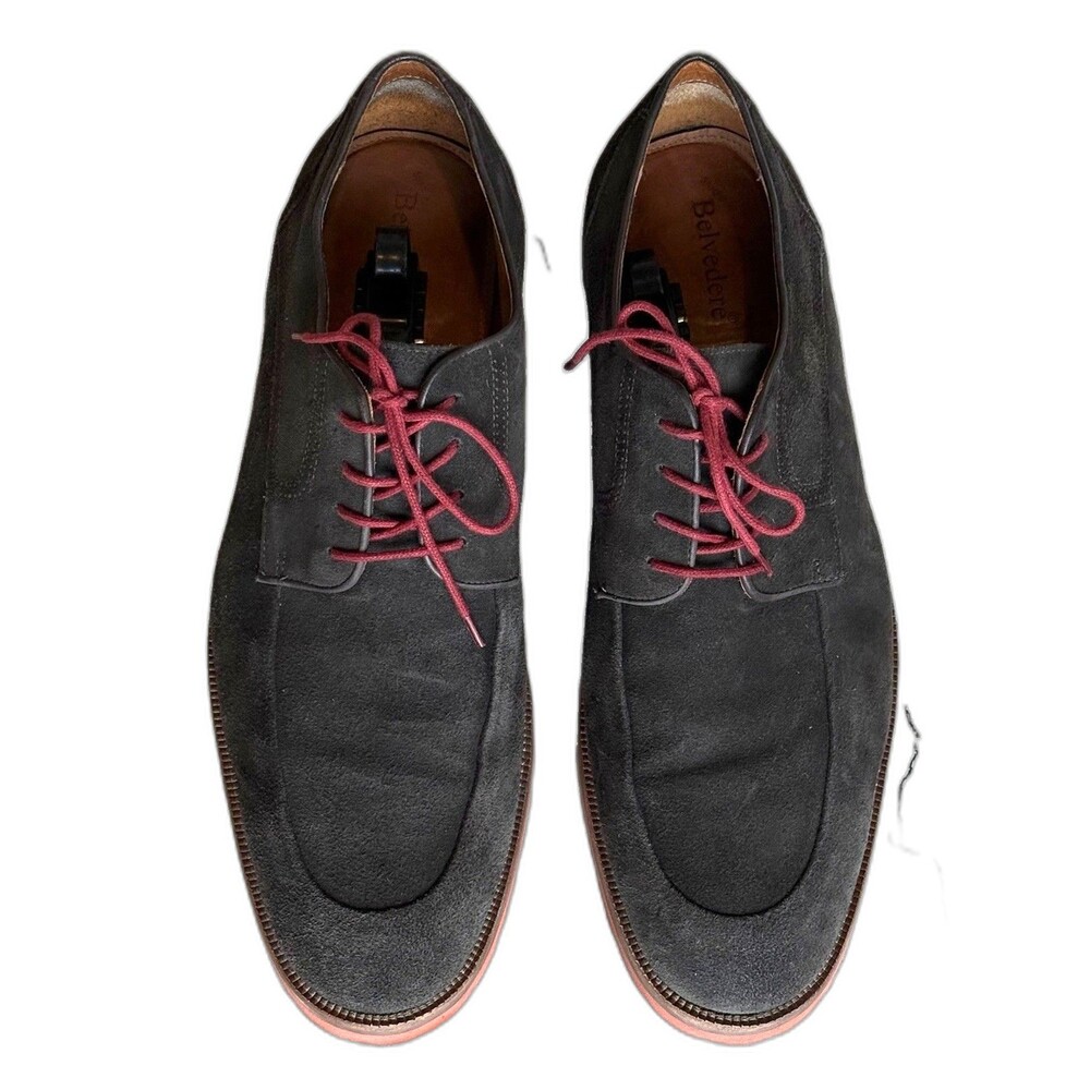 Studio Belvedere London II Men's Size 12 D Suede Oxfords Derby Shoes Made Brazil